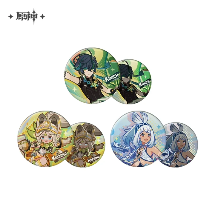 Kinich, Mualani and Kachina Badge, Acrylic Stand and Laser Ticket | Genshin Impact