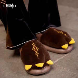 Zhongli Impression Rex Lapis Velvet Home Slippers | Genshin Impact