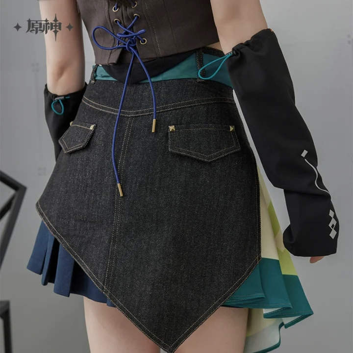 Kinich Impression Stitched Denim Skirt | Genshin Impact - Image 2