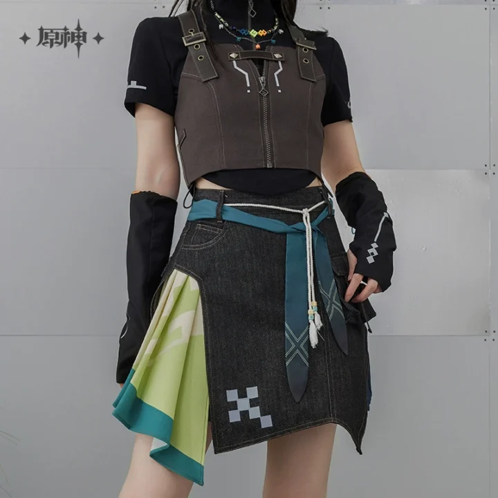Kinich Impression Stitched Denim Skirt | Genshin Impact - Image 3