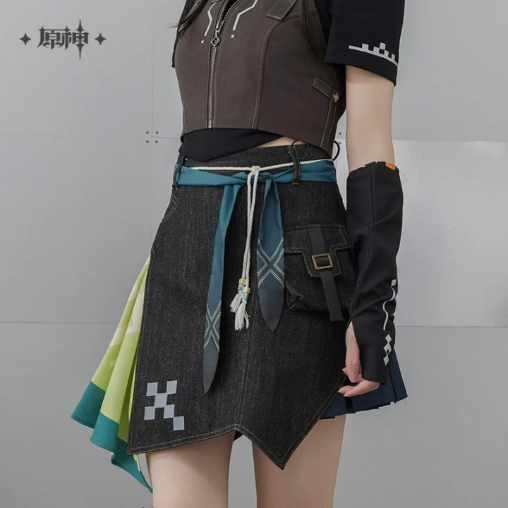 Kinich Impression Stitched Denim Skirt | Genshin Impact - Image 4