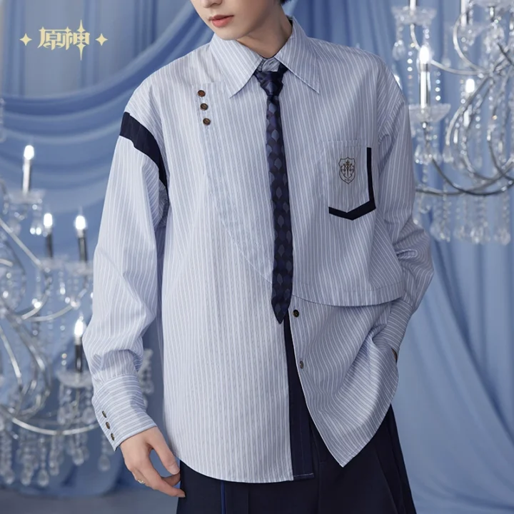 Furina Impression Stripped Casual Shirt | Genshin Impact