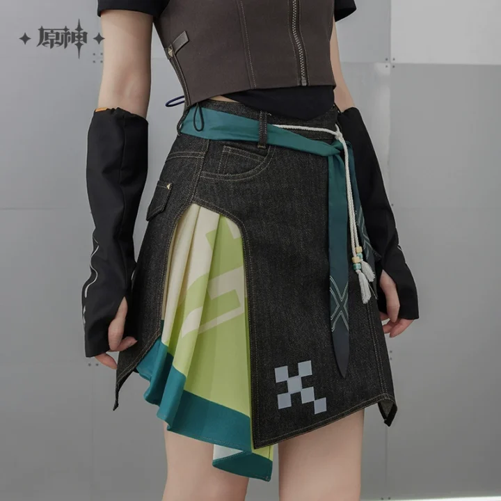 Kinich Impression Stitched Denim Skirt | Genshin Impact - Image 5